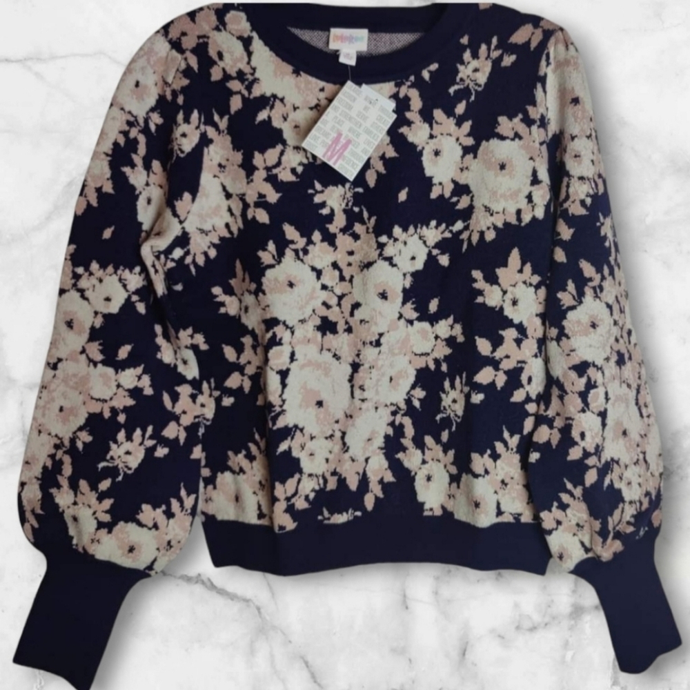 Floral & Navy background Piper Sweater
